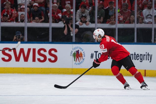 ZURICH, ZURICH - MAY 23: Nico Hischier of Switzerland during the 2026 IIHF World Championship, WM, Weltmeisterschaft Preliminary Round Group A match between Switzerland and Hungary at Swiss Life Arena on May 23, 2026 in Zurich, Zurich, Switzerland. Copyright: xLivioxBaeriswylx xSPPx Sportspressphoto_152925