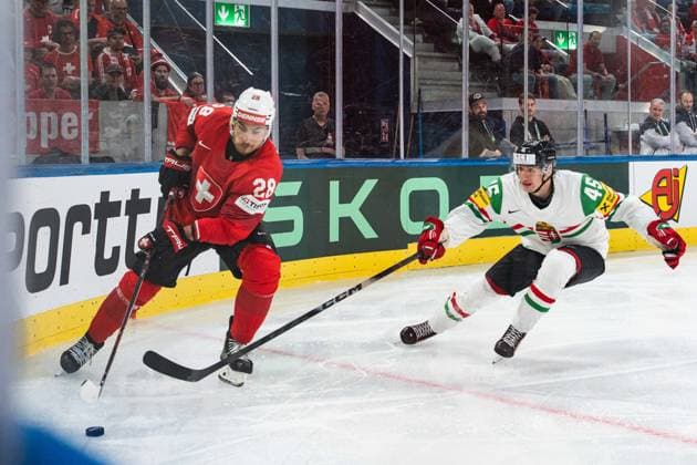 ZURICH, ZURICH - MAY 23: Timo Meier of Switzerland during the 2026 IIHF World Championship, WM, Weltmeisterschaft Preliminary Round Group A match between Switzerland and Hungary at Swiss Life Arena on May 23, 2026 in Zurich, Zurich, Switzerland. Copyright: xLivioxBaeriswylx xSPPx Sportspressphoto_152948