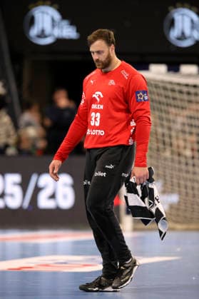 photo skeptical face of goalkeeper Andreas WOLFF Kiel Handball Men on Tue 05 05 2026 Mens EHF European League , THW Kiel RK Nexe Nasice