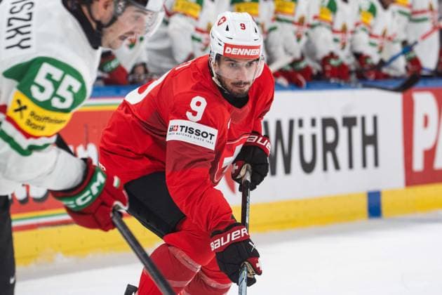 ZURICH, ZURICH - MAY 23: Damien Riat of Switzerland during the 2026 IIHF World Championship, WM, Weltmeisterschaft Preliminary Round Group A match between Switzerland and Hungary at Swiss Life Arena on May 23, 2026 in Zurich, Zurich, Switzerland. Copyright: xLivioxBaeriswylx xSPPx Sportspressphoto_152964