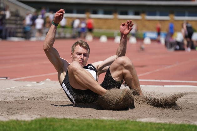 Athletics, athletics, B U S Kurpfalz Gala , 23 05 2026 , Sepp Herberger Stadium Weinheim, long jump Luca Herden, LG Brillux Münster