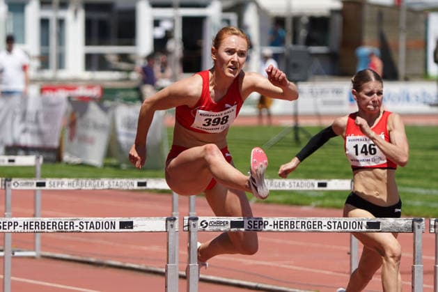 Athletics, athletics, B U S Kurpfalz Gala , 23 05 2026 , Sepp Herberger Stadium Weinheim, 100m hurdles leona Grimm, TSB Schwäbisch Gmünd
