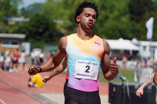 Athletics, athletics, B U S Kurpfalz Gala , 23 05 2026 , Sepp Herberger Stadion Weinheim, 100m Men Joshua Hartmann ASV Köln