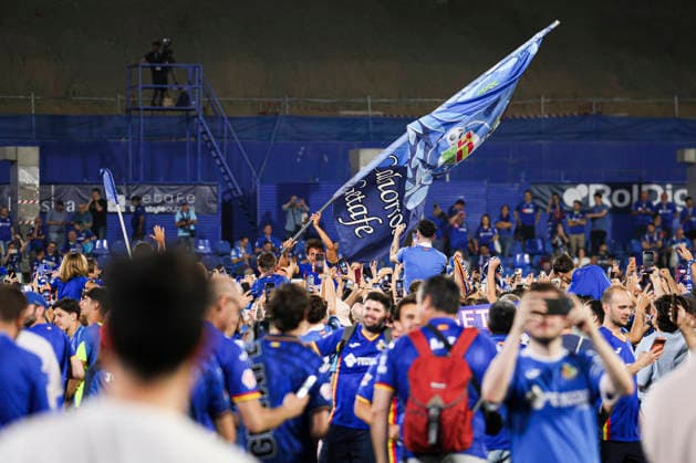 Getafe vs Osasuna, on the 38th matchday of the 2025 26 Spanish First Division May 23, 2026, Getafe, Madrid, Spain Getafe celebrate their qualification to the European Competition during the Spanish championship LaLiga football match between Getafe and Osasuna on 23 May 2026 at Estadio El Coliseum in Getafe, Madrid, Spain Madrid Madrid Madrid Spain Copyright: xAlejandroxMatiasx
