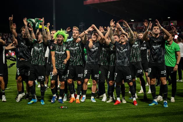 Player of Elche CF celebrates during a La Liga EA Sports match between Girona FC and Elche CF at Estadi Municipal de Montilivi in Girona, , Spain, on May 23 2026 Photo by Felipe Mondino Copyright: x@FELIPExMONDINOx