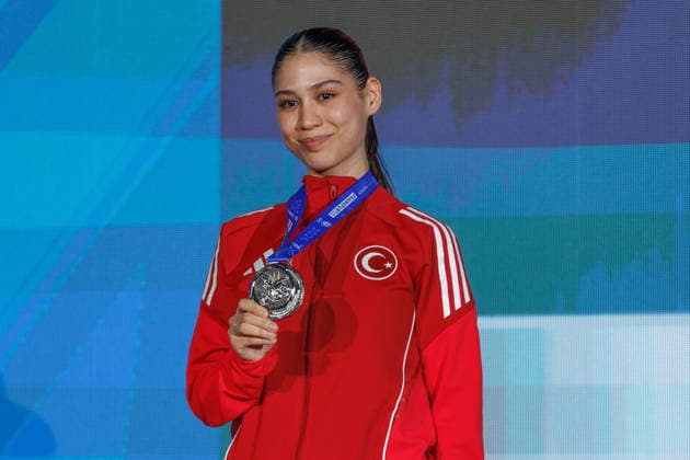 Award Ceremony Women Kumite 55 Zumra Rezzan Im TUR runner-up, silver medal, 23 05 2026, Frankfurt am Main Germany , 61 European Karate Championships 2026 Frankfurt Main xprx