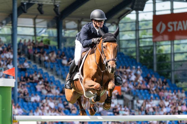 163 Shane Sweetnam on Pia Maria H (IRL) during the TSCHIO 2026 (CHIO 2026) - Prize of CHIO Aachen CAMPUS - CSI5* - Jumping competition at the Allianz Park in Aachen, Germany Copyright: xMartinxPitschx xSPPx Sportspressphoto_153050