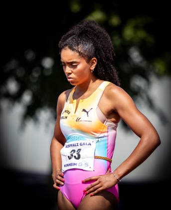 B S Kurpfalz Gala Weinheim, 23 05 2026 Thoughtful high jumper Ella Obeta GER LG Nord Berlin B S Kurpfalz Gala on 23 05 2026 at the Sepp Herberger Stadium in Weinheim Baden Württemberg Copyright: xBEAUTIFULxSPORTS R.xSchmittx