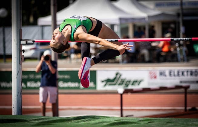B S Kurpfalz Gala Weinheim, 23 05 2026 Joana Herrmann GER SV Teuto Riesenbeck in the womens high jump B S Kurpfalz Gala on 23 05 2026 at the Sepp Herberger Stadium in Weinheim Baden Württemberg Copyright: xBEAUTIFULxSPORTS R.xSchmittx