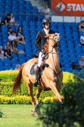 201 Kevin Staut on Hermes De Vesquerie (FRA) during the TSCHIO 2026 (CHIO 2026) - Prize of CHIO Aachen CAMPUS - CSI5* - Jumping competition at the Allianz Park in Aachen, Germany Copyright: xMartinxPitschx xSPPx Sportspressphoto_153260