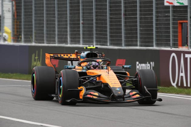 IPA85024618 - (1) Lando Norris (GBR) - McLaren Mastercard F1 Team - McLaren MCL40 - Mercedes during the Qualify of Formula 1 AWS Canadian Grand Prix 2026 at Circuit Gilles Villeneuve in Montreal, Canada. Round 7 of the 2026 FIA Formula One World Championship, WM, Weltmeisterschaft held May 22-24, 2026. The Circuit Gilles Villeneuve on Ile Notre-Dame in Montreal, named after the legendary Ferrari driver, hosts the Sprint format for the seventh round. This event weekend features the F1 Sprint format, with a Sprint Shootout and Sprint Race in addition to the standard qualifying session and Grand Prix. during Formula 1 AWS Canadian Grand Prix 2026 - Round 7 - Circuit Gilles Villeneuve, Formula 1 Championship in , , May 23 2026  Copyright: xStefanoxFacchin xAlessioxDexMarcox xAvens-images.com AvensImages IPAxSportx xx 85024618