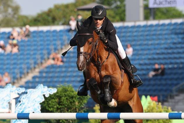 Henrik von Eckermann SWE with horse Glamour Girl, 1 place, winner, S3 Prize of the Aachen Laurensberger Rennverein e V , CSI5 Show Jumping Test Fault Time , World Equestrian Festival, TSCHIO Aachen 2026, TSCHIO instead of CHIO 2026, Aachener Soers, May 22 to 24, 2026, equestrian sport, May 24, 2026, Aachener Soers Germany