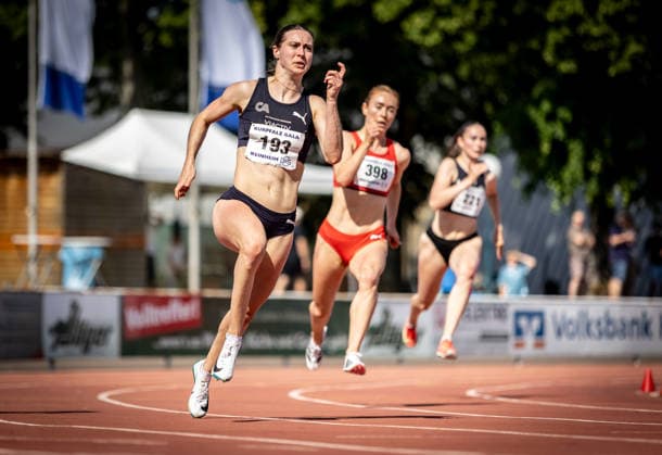 B S Kurpfalz Gala Weinheim, 23 05 2026 Lea Sophie Benzin GER Cologne Athletics in the womens 200m sprint B S Kurpfalz Gala on 23 05 2026 at the Sepp Herberger Stadium in Weinheim Baden Württemberg Copyright: xBEAUTIFULxSPORTS R.xSchmittx