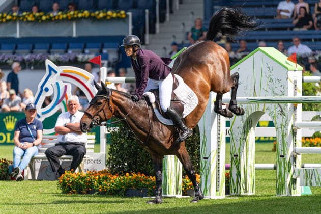 101 Janika Sprunger on Victory Music Z (SUI) during the TSCHIO 2026 (CHIO 2026) - Prize of Handwerk, Youngster-Tour Final CSIYH1* at the Allianz Park in Aachen, Germany Copyright: xMartinxPitschx xSPPx Sportspressphoto_153579