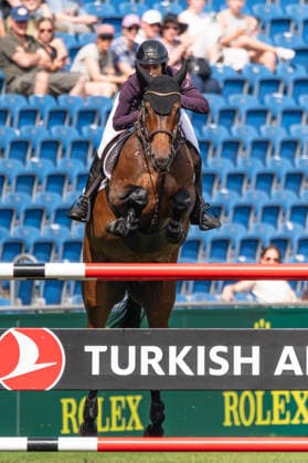 101 Janika Sprunger on Victory Music Z (SUI) during the TSCHIO 2026 (CHIO 2026) - Prize of Handwerk, Youngster-Tour Final CSIYH1* at the Allianz Park in Aachen, Germany Copyright: xMartinxPitschx xSPPx Sportspressphoto_153582