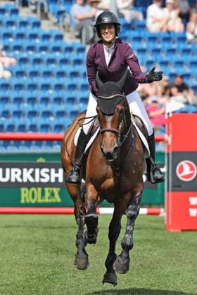 Winner, 1 place, emotions, Janika Sprunger SUI with horse Victory Music Z, Preis des Handwerks, Youngster Tour Final CSIYH1 Jumping competition with jump-off for young horses, World Equestrian Festival, World Equestrian Festival, TSCHIO Aachen 2026, TSCHIO instead of CHIO 2026, Aachener Soers, 22 to 24 May 2026, equestrian sport, 24 05 2026, Aachener Soers Germany