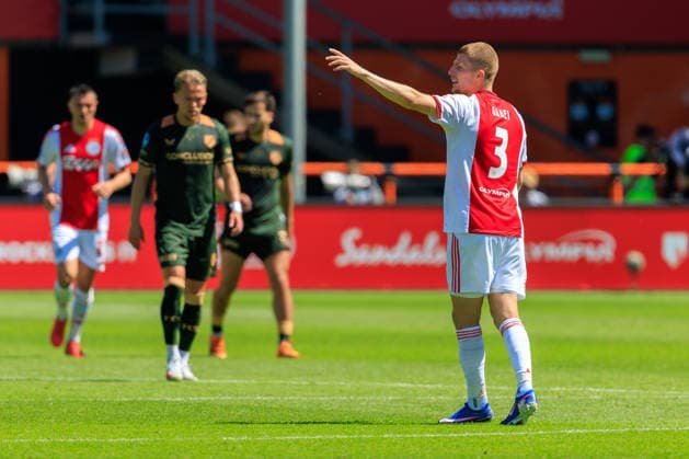 2026-05-24 AFC Ajax v FC Utrecht - Dutch Eredivisie Play-Offs VOLENDAM, NETHERLANDS - MAY 24: Anton Gaaei of Ajax during the Dutch Eredivisie Play-Offs match between AFC Ajax and FC Utrecht at Kras Stadion on May 24, 2026 in Volendam, Netherlands. Volendam Kras Stadion Netherlands Content not available for redistribution in The Netherlands directly or indirectly through any third parties. Copyright: xMarcelxvanxPlateringenx