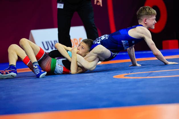 U15 Wrestling European Championships 38kg FS David Plamenov Petrov BUL df Arseni Hubanau BLR Copyright: xKostadinxAndonov xUnitedxWorldxWrestlingx Kostadin Andonov United World Wrestling