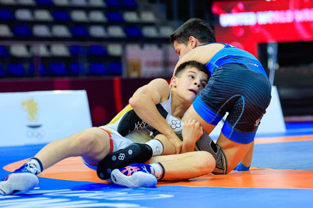 U15 Wrestling European Championships 41kg FS Simeon Radoslavov Velikov BUL df Elman Kamran Ismayilov AZE Copyright: xKostadinxAndonov xUnitedxWorldxWrestlingx Kostadin Andonov United World Wrestling