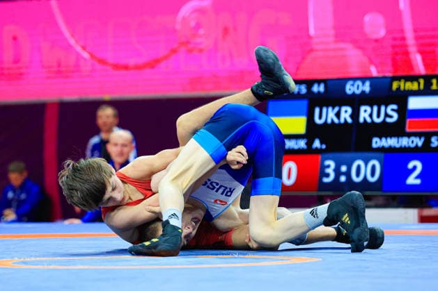 U15 Wrestling European Championships 44kg FS Shamil Damurov RUS df Arsen Pyzhuk UKR Copyright: xKostadinxAndonov xUnitedxWorldxWrestlingx Kostadin Andonov United World Wrestling