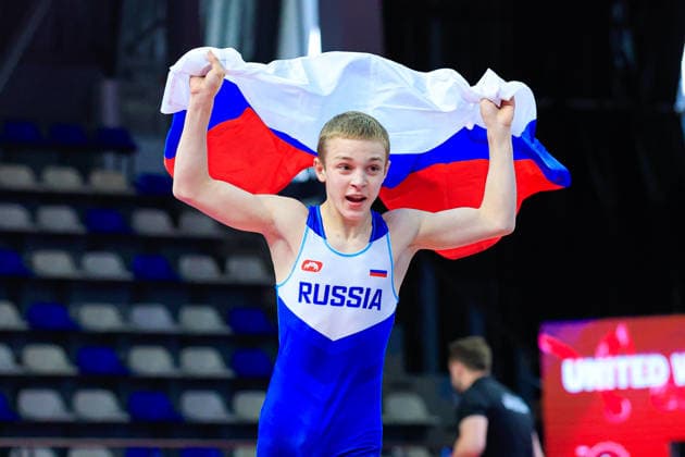 U15 Wrestling European Championships 44kg FS Shamil Damurov RUS Copyright: xKostadinxAndonov xUnitedxWorldxWrestlingx Kostadin Andonov United World Wrestling