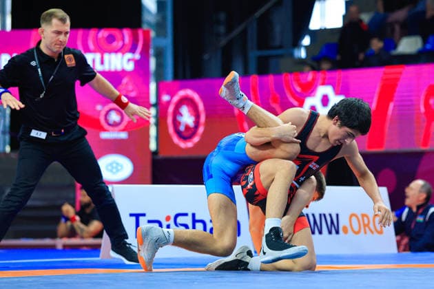 U15 Wrestling European Championships 62kg FS Charalampos Topalov GRE df Ioane Gavashelishvili GEO Copyright: xKostadinxAndonov xUnitedxWorldxWrestlingx Kostadin Andonov United World Wrestling