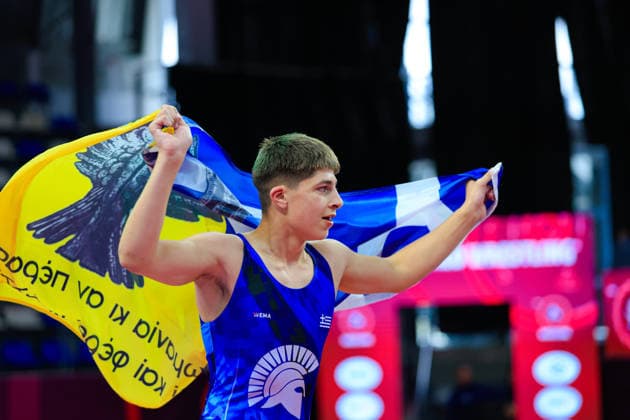 U15 Wrestling European Championships 62kg FS Charalampos Topalov GRE Copyright: xKostadinxAndonov xUnitedxWorldxWrestlingx Kostadin Andonov United World Wrestling
