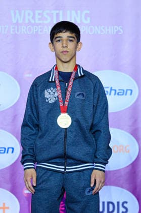 U15 Wrestling European Championships Podium 48kg FS Gold Umar Ikhlazov RUS Copyright: xKostadinxAndonov xUnitedxWorldxWrestlingx Kostadin Andonov United World Wrestling