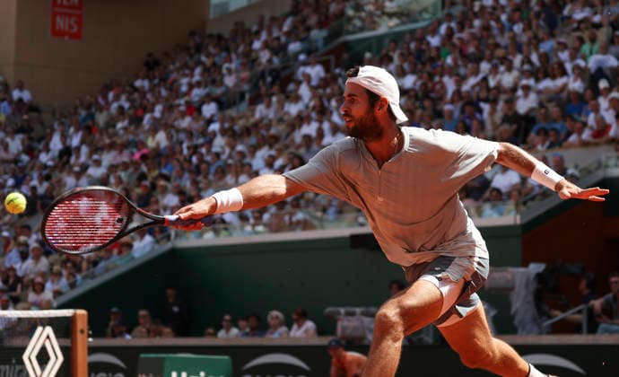 TENNIS : Roland Garros 2026 - 24 05 2026 Karen Khachanov Vs Arthur Gea (FRA) ParisFrance  Copyright: xMichaelxBaucherx