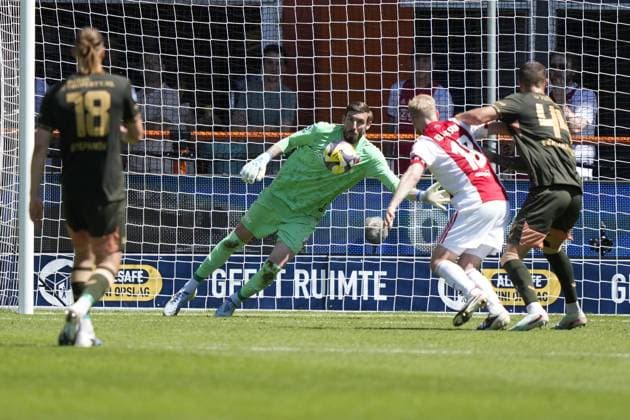 VOLENDAM , 24-05-2026 , Kras Stadium, season 2025 2026 , Play-offs for European football , Dutch Eredivisie Football . Match between Ajax and FC Utrecht , picture shows FC Utrecht goalkeeper Vasilis Barkas Ajax - Utrecht (play off)  x203934681x Copyright: