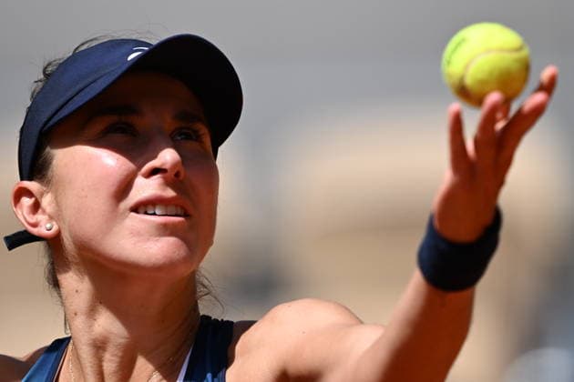 French Open (Roland Garros) - Day 1 PARIS, FRANCE - MAY 24: Belinda Bencic of Switzerland in action against Sinja Kraus of Austria (not seen) during a first-round women’s singles match on the first day of the French Open (Roland Garros) in Paris, France on May 24, 2026. Burak Akbulut Anadolu Paris France. Editorial use only. Please get in touch for any other usage.  Copyright: x2026xAnadoluxBurakxAkbulutx