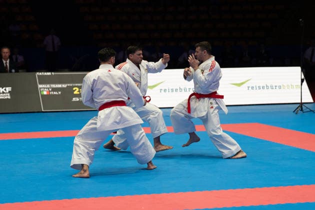 23 05 2026, xhfmx, Karate EKF Senior Championships 2026, Final Men Team Kata Turkey vs Italy DFL DFB REGULATIONS PROHIBIT ANY USE OF PHOTOGRAPHS as IMAGE SEQUENCES and or QUASI VIDEO Frankfurt