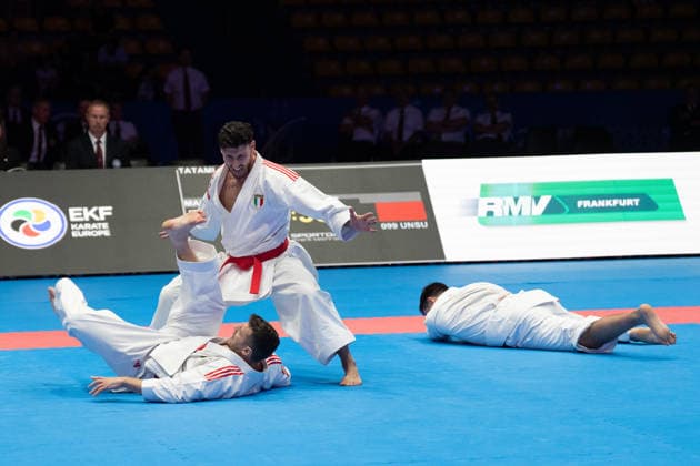 23 05 2026, xhfmx, Karate EKF Senior Championships 2026, Final Men Team Kata Turkey vs Italy DFL DFB REGULATIONS PROHIBIT ANY USE OF PHOTOGRAPHS as IMAGE SEQUENCES and or QUASI VIDEO Frankfurt