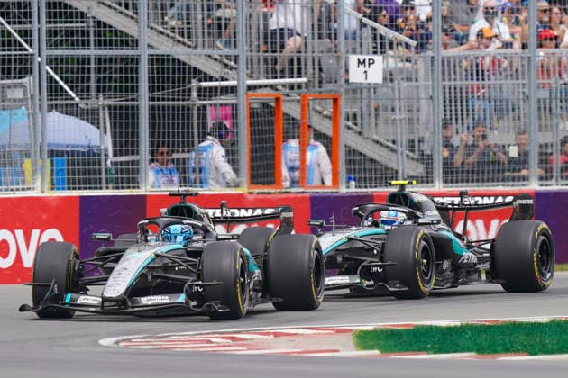 FORMULA ONE CANADIAN GRAND PRIX 2026 George Russell 63 (GBR) Mercedes and Kimi Antonelli 12 (ITA) Mercedes in the Sprint Race during the Formula 1 Lenovo Canadian Grand Prix 2026, 5th round of the 2026 Formula One World Championship, WM, Weltmeisterschaft from May 22 to 24, 2026 at the Circuit Gilles Villeneuve, Montreal, Canada Credit: Robbie Hoad Every Second Media Editorial use only. All images are copyright Every Second Media Limited. No images may be reproduced without prior permission. Copyright: xIMAGO EveryxSecondxMediax ESM-2005-0405 RobbiexHoadx xEveryxSecondxMediax