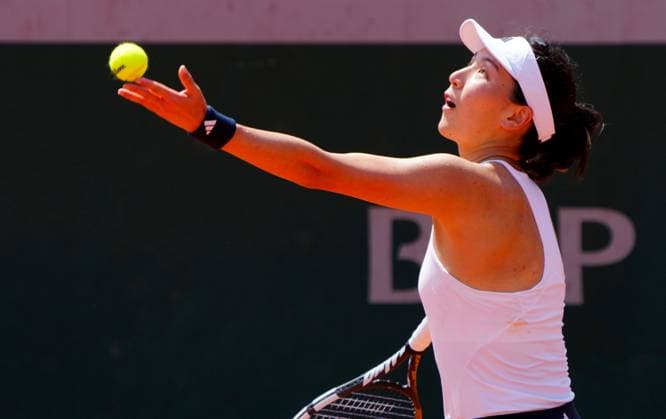 Xinyu Wang in first round action French Open Tennis, Day One, Tennis, Roland Garros, Paris, France - 24 May 2026Paris Roland Garros France EDITORIAL USE ONLY No use with unauthorised audio, video, data, fixture lists, club league logos or live services. Online in-match use limited to 120 images, no video emulation. No use in betting, games or single club league player publications. Copyright: xJavierxGarcia Shutterstockx 16889883ab