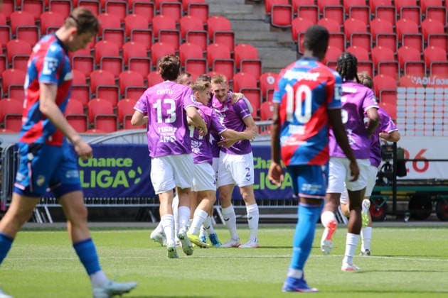 24 05 2026 Soccer Men 2025 2026 Chance League Championship Round 5 Matchday SK Slavia Prague FC Viktoria Pilsen Fortuna Arena Prague Goal celebration of Slavia Prague after the 1 0 Prague Prague Germany