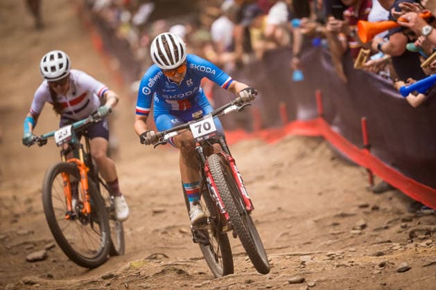 World Cup cross country mountain elite women s race, Vysocina Arena, Nove Mesto na Morave, May 24, 2026. Tereza Tvaruzkova from Czech republic. (CTKxPhoto JaroslavxSvoboda) CTKPhotoP2026052403639  CTKPhotoP2026052403639