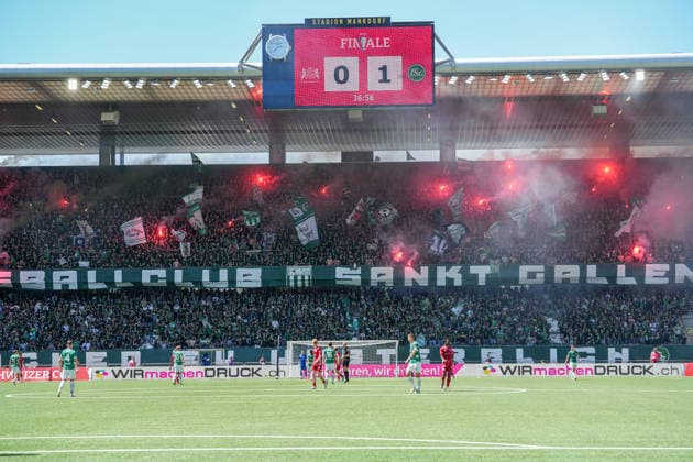 Football, Swiss Cup, Final FC St Gallen 1879 vs FC Stade Lausanne Ouchy, Sunday, 24 05 2026 Stadion Wankdorf, Bern St Galler Fankurve Copyright: xValentinxDomgjonix