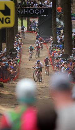 World Cup cross country mountain elite women s race, Vysocina Arena, Nove Mesto na Morave, May 24, 2026. Winner Laura Stigger from Austria. (CTKxPhoto LiborxPlihal) CTKPhotoP2026052403814  CTKPhotoP2026052403814