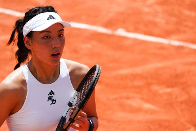 Xinyu Wang in first round action French Open Tennis, Day One, Tennis, Roland Garros, Paris, France - 24 May 2026Paris Roland Garros France EDITORIAL USE ONLY No use with unauthorised audio, video, data, fixture lists, club league logos or live services. Online in-match use limited to 120 images, no video emulation. No use in betting, games or single club league player publications.  Copyright: xJavierxGarcia Shutterstockx 16889883aj