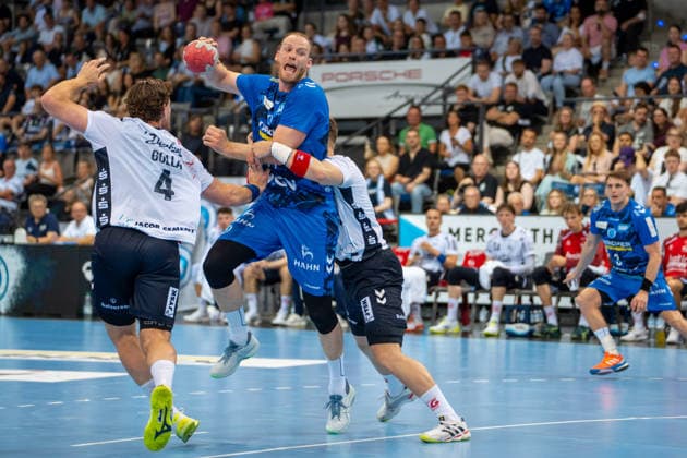 Handball I Men I Season 2025 2026 I Bundesliga I 32 Matchday I TVB Stuttgart SG Flensburg Handewitt I 24 05 2026 Lenny Rubin 44, TVB Stuttgart im Wurf Stuttgart Porsche Arena Baden Württemberg Germany Copyright: xLobeca MaxxPetershansx