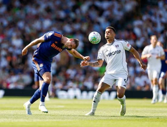 Rodrigo Muniz of Fulham competes with Sven Botman of Newcastle United Fulham v Newcastle United, Premier League, Football, Craven Cottage, London, UK - 24 May 2026London Craven Cottage United Kingdom EDITORIAL USE ONLY No use with unauthorised audio, video, data, fixture lists, club league logos or live services. Online in-match use limited to 120 images, no video emulation. No use in betting, games or single club league player publications.  Copyright: xMattxImpey Shutterstockx 16889842cg