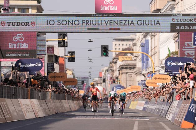 Norway™s Fredrik Dversnes Lavik of Uno-X MobilityNorway™s Fredrik Dversnes Lavik of Uno-X Mobility winner stage during Stage 15 of the Giro d™Italia, from Voghera to Milano, Italy, Sunday, May 24, 2026.  Copyright: xMassimoxPaolone LaPressex