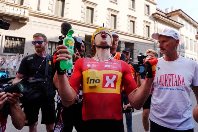Norway™s Fredrik Dversnes Lavik of Uno-X MobilityNorway™s Fredrik Dversnes Lavik of Uno-X Mobility winner stage during Stage 15 of the Giro d™Italia, from Voghera to Milano, Italy, Sunday, May 24, 2026.  Copyright: xFabioxFerrarix xLaPressex