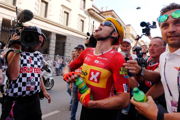 Norway™s Fredrik Dversnes Lavik of Uno-X MobilityNorway™s Fredrik Dversnes Lavik of Uno-X Mobility winner stage during Stage 15 of the Giro d™Italia, from Voghera to Milano, Italy, Sunday, May 24, 2026.  Copyright: xFabioxFerrarix xLaPressex