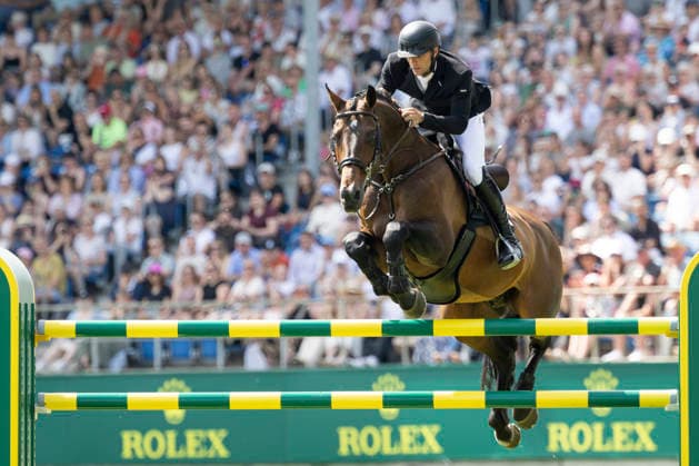 Richard VOGEL GER on United Touch S, in jumping, finish jumping in 2 round, action, in 2 round, jumping S6 ROLEX Grand Prix, Part of the ROLEX Grand Slam of Show Jumping, Der grosse Preis von Aachen, jumping competition with two rounds and jump-off, CSI5, on 24 05 2026, World Equestrian Festival, TSCHIO Aachen 2026 from 22 24 05 2026 in Aachen Germany Â