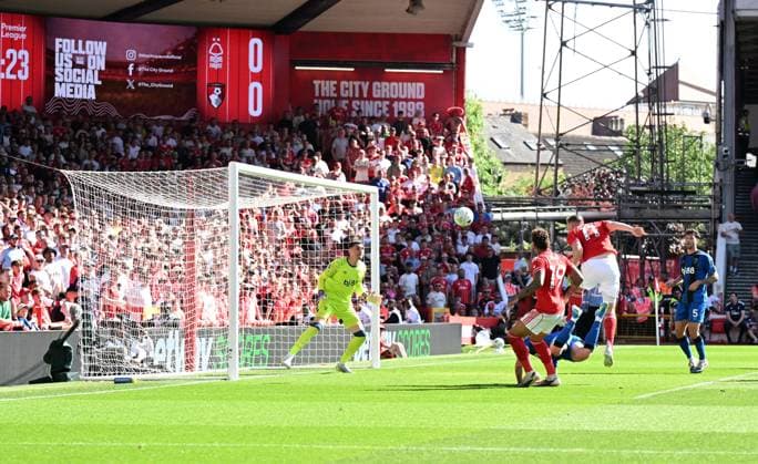 Chris Wood of Nottingham Forest hits the post Nottingham Forest v AFC Bournemouth, Premier League, Football, City Ground, Nottingham, UK - 24 May 2026Nottingham City Ground United Kingdom EDITORIAL USE ONLY No use with unauthorised audio, video, data, fixture lists, club league logos or live services. Online in-match use limited to 120 images, no video emulation. No use in betting, games or single club league player publications. Copyright: xAnnaxGowthorpe Shutterstockx 16889857w