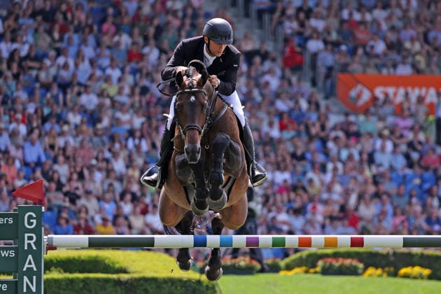 Winner, 1 place, Richard Vogel GER with horse United Touch S , Rolex Grand Slam of Show Jumping, jumping competition with two rounds and jump-off, World Equestrian Festival, TSCHIO Aachen 2026, TSCHIO instead of CHIO 2026, Aachener Soers, 22 to 24 May 2026, equestrian sport, 24 05 2026, Aachener Soers Germany
