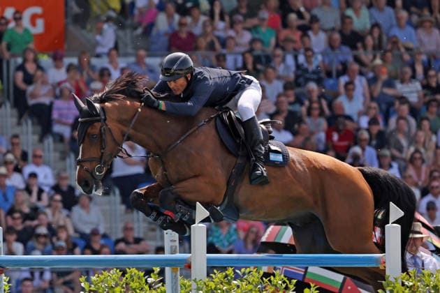 2nd place, Jose Maria Jr Larocca ARG with horse Finn Lente, Rolex Grand Slam of Show Jumping, jumping competition with two rounds and jump-off, World Equestrian Festival, TSCHIO Aachen 2026, TSCHIO instead of CHIO 2026, Aachener Soers, 22 to 24 May 2026, equestrian sport, 24 May 2026, Aachener Soers Germany