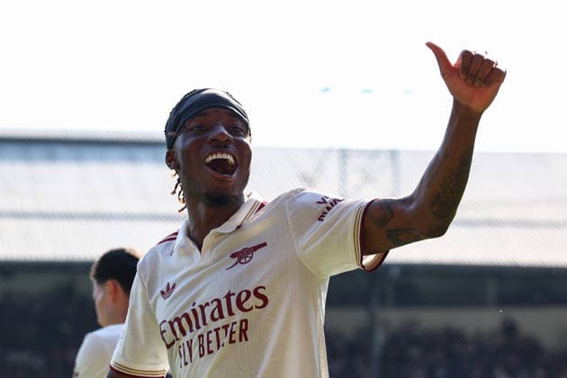 Premier League: Crystal Palace v Arsenal LONDON, UK - 24th May 2026: Noni Madueke of Arsenal celebrates scoring his side s second goal during the Premier League match between Crystal Palace FC and Arsenal FC at Selhurst Park London Selhurst Park England United Kingdom Copyright: xCraigxMercerx xPeakxActionxPhotosx